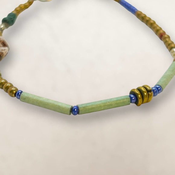 Desert Heart Multi Stone Beaded Handmade Bracelet Agate Turquoise Glass Jasper - Picture 3 of 7